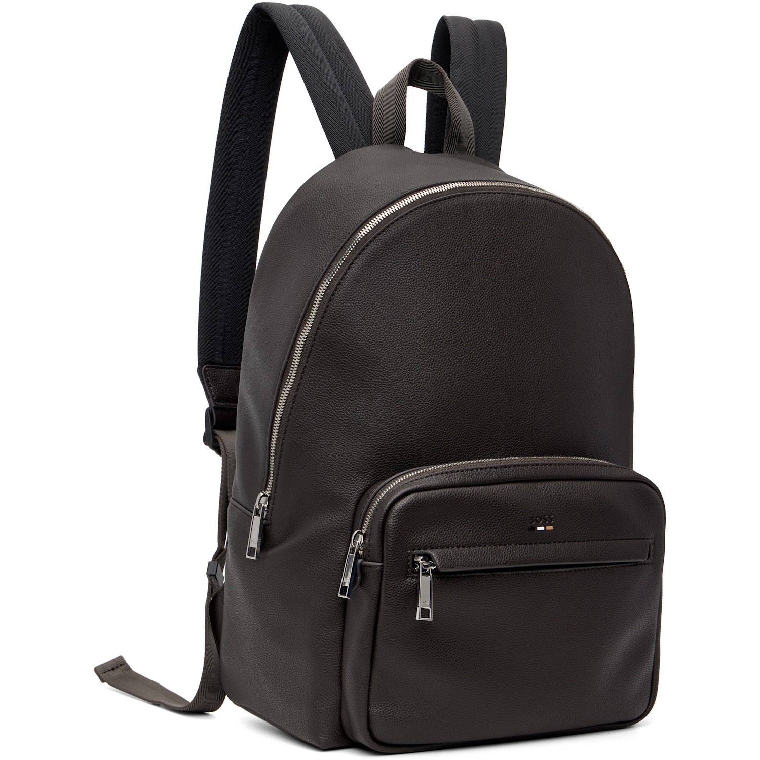  Boss Brown Pebble-grained Backpack 