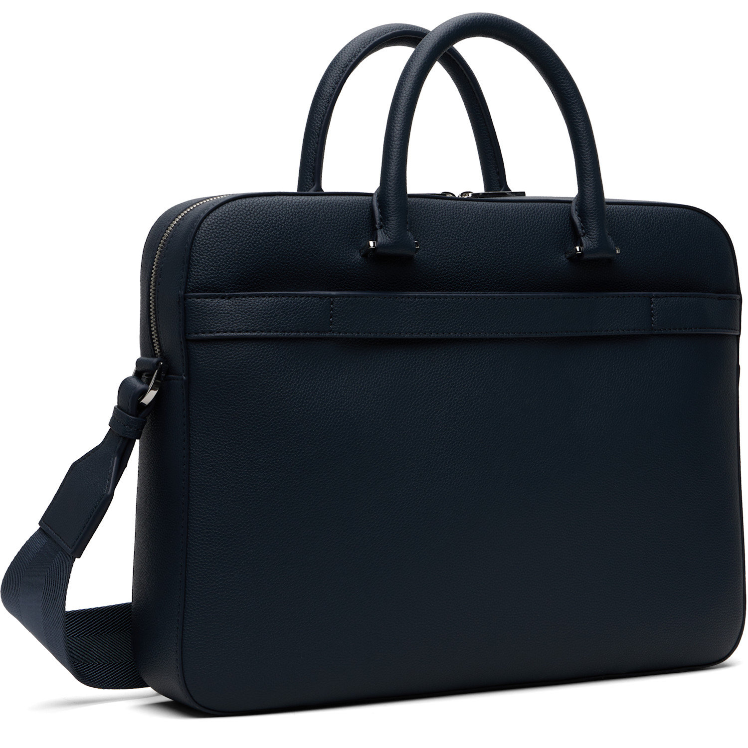  Boss Navy Logo-embossed Faux-leather Briefcase 