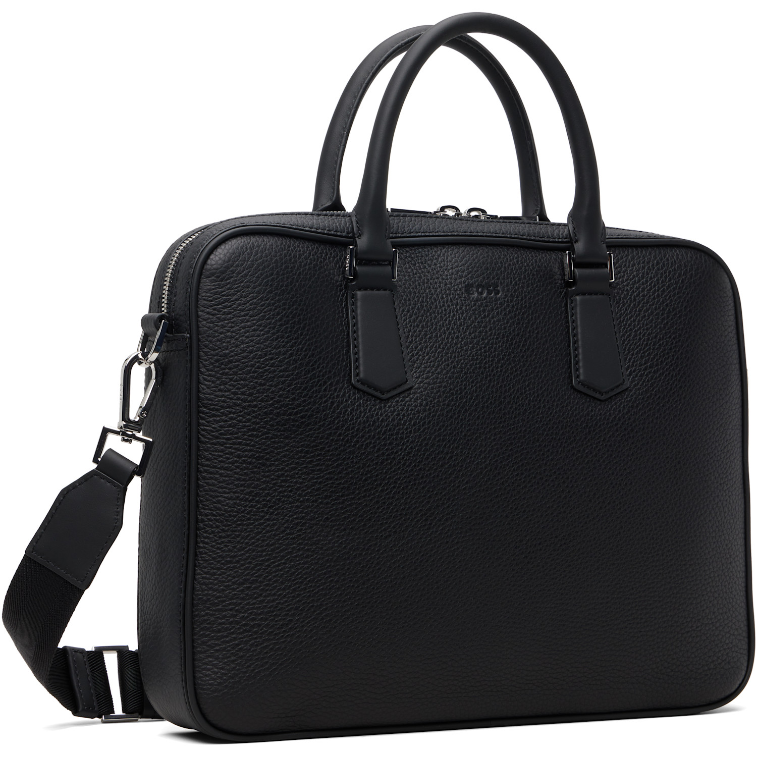  Boss Black Embossed Logo Document Briefcase 