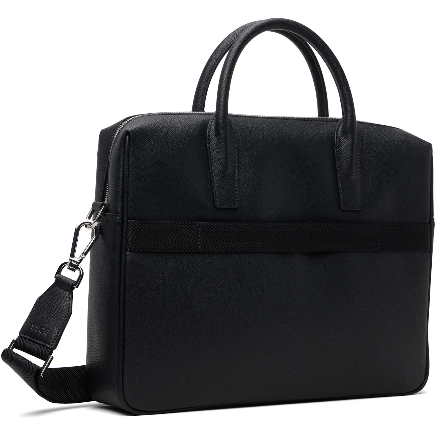  Boss Black Logo Leather Document Briefcase 