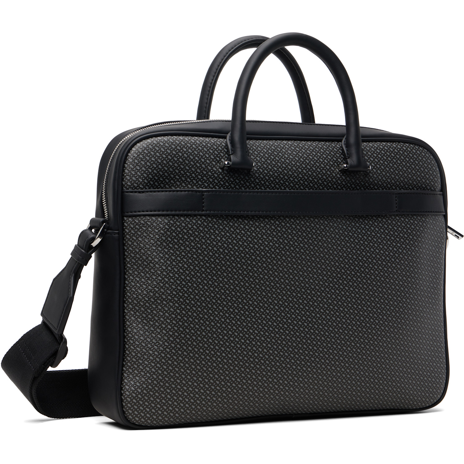  Boss Black B Monogram Signature Stripe Briefcase 