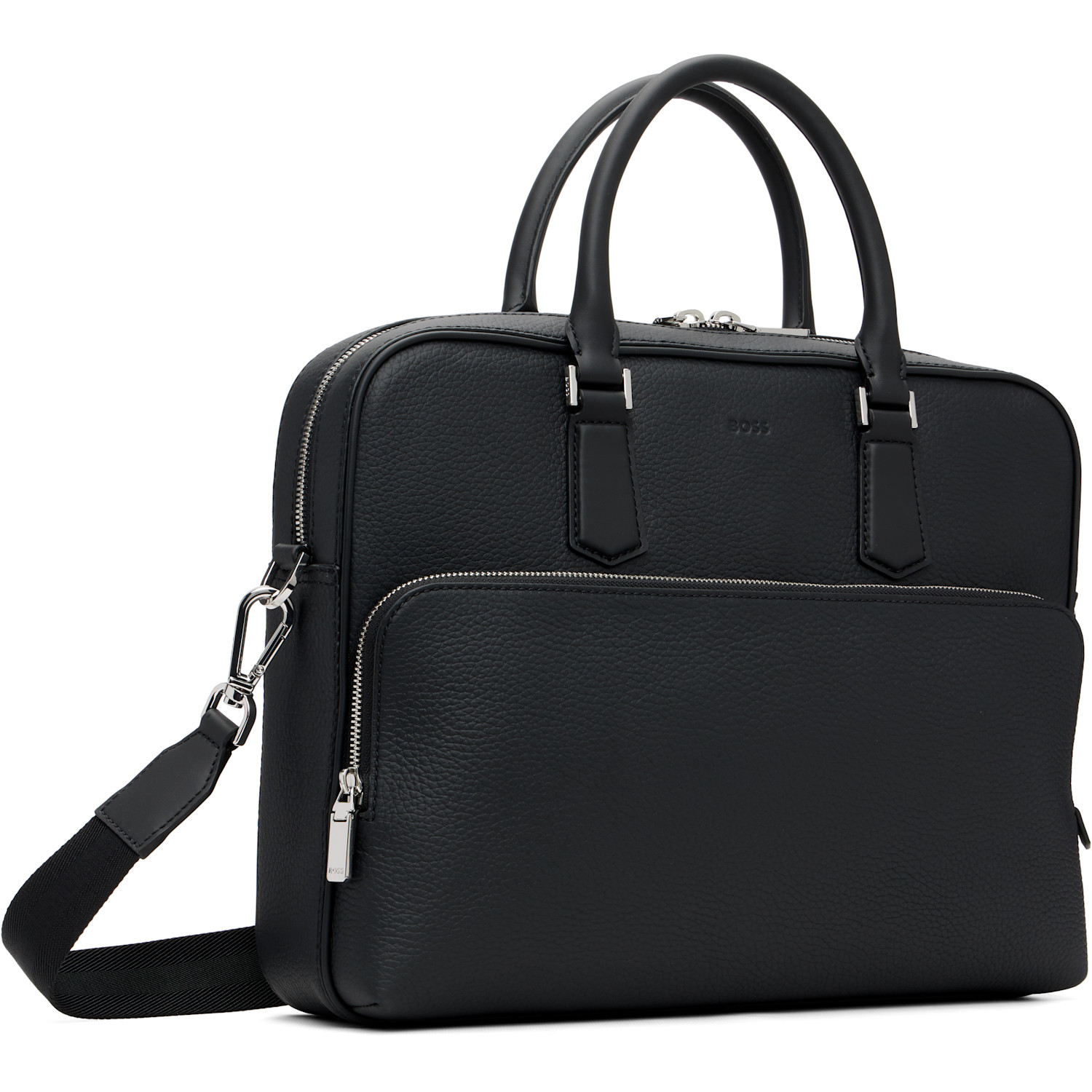  Boss Black Embossed Logo Document Briefcase 