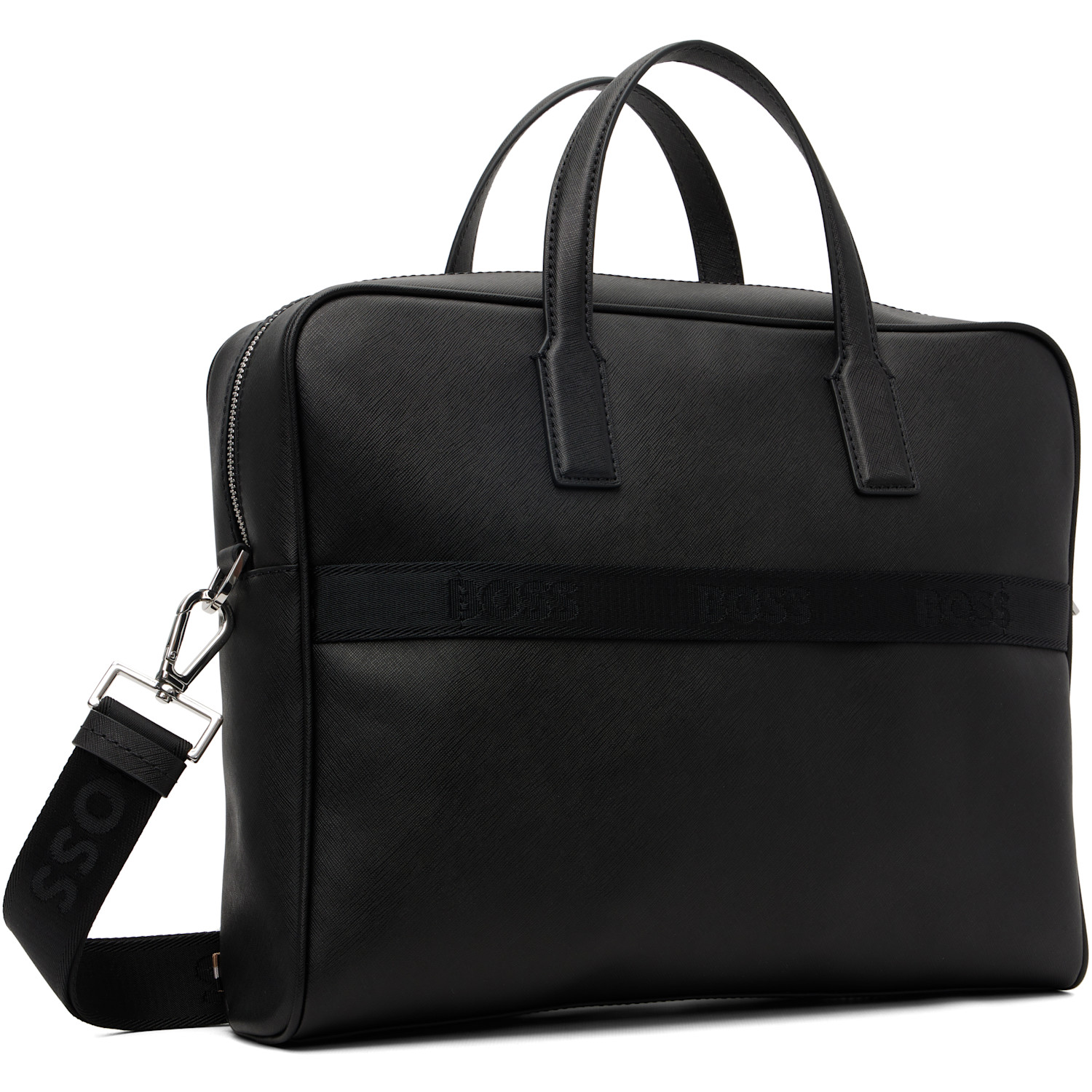  Boss Black Foil-print Logo Briefcase 