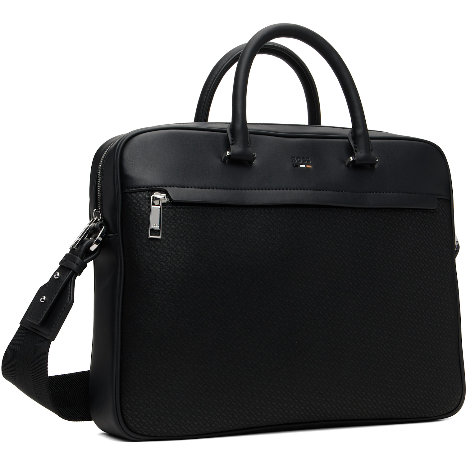  Boss Black Monogram Print Document Briefcase 
