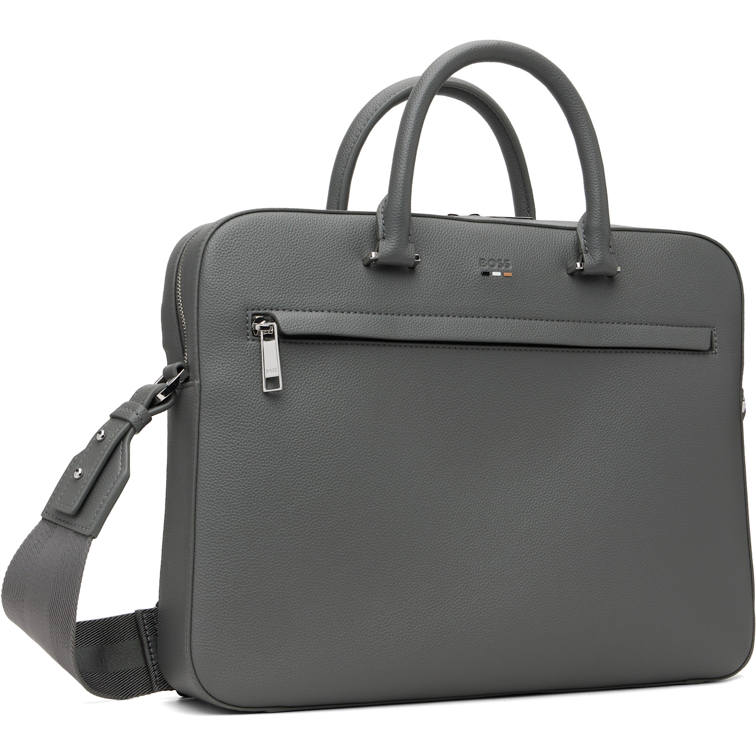  Boss Gray Logo-embossed Document Briefcase 