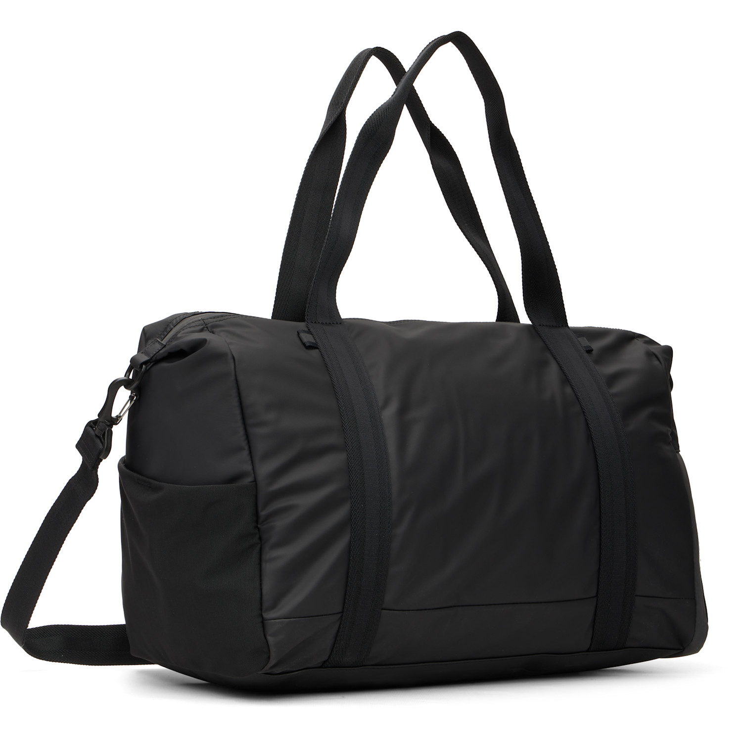  Boss Black Reflective Details Faux-leather Holdall Duffle Bag 