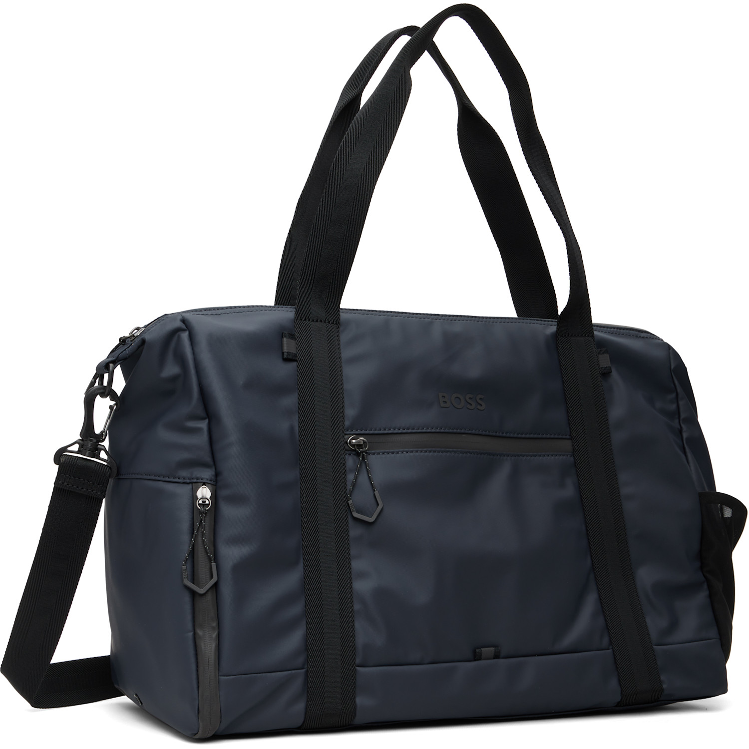  Boss Navy Reflective-zips Holdall Duffle Bag 