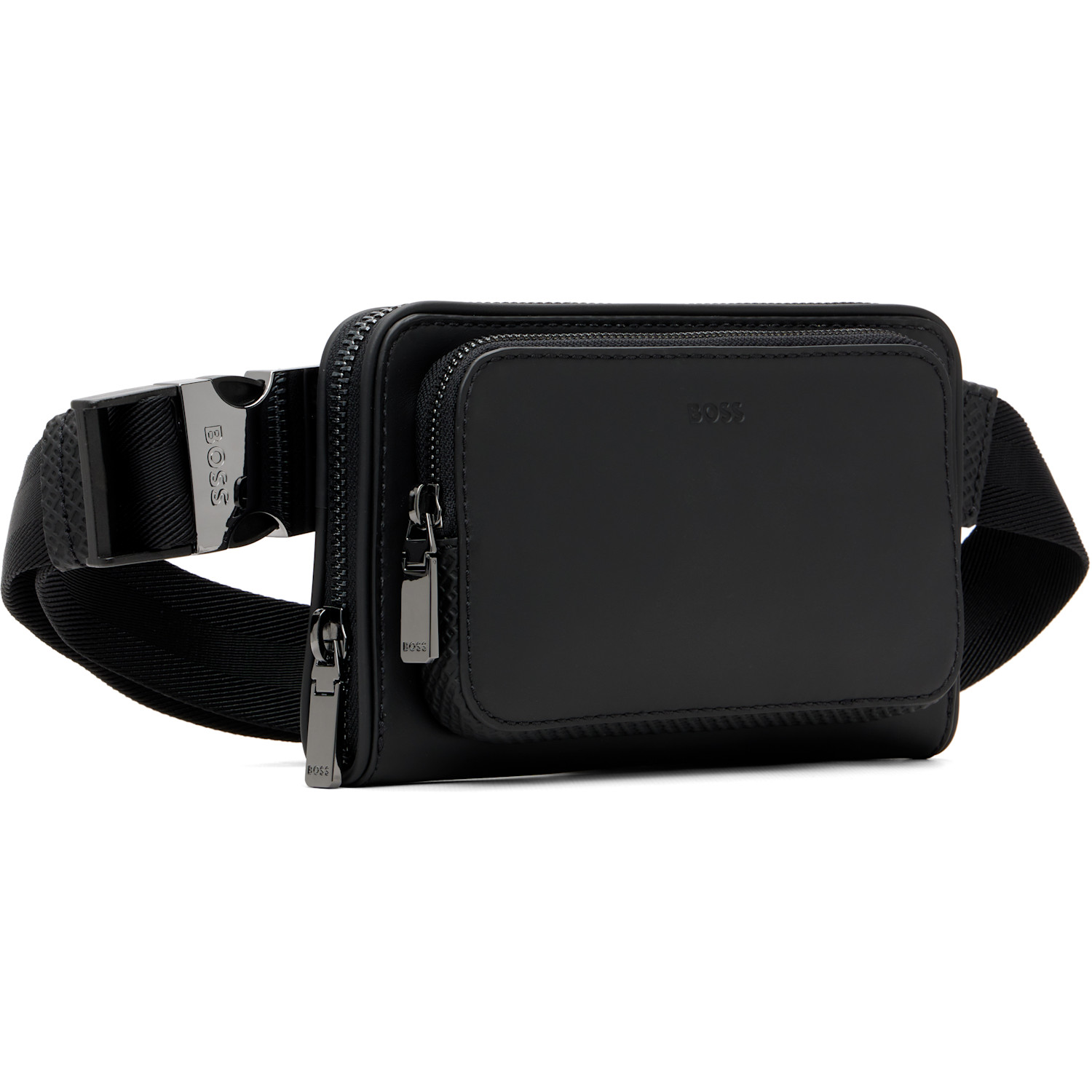  Boss Black Leather Fanny Pack 