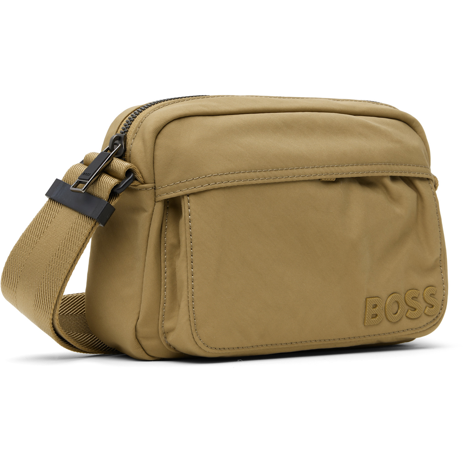  Boss Beige Nylon Logo Patch Pouch 