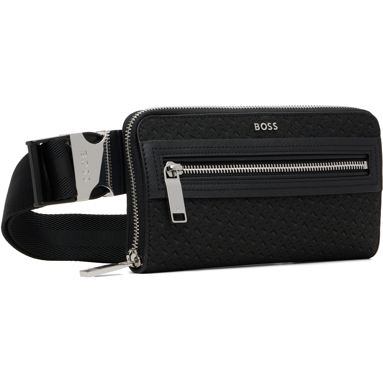  Boss Black Bonded Leather Belt Bag 