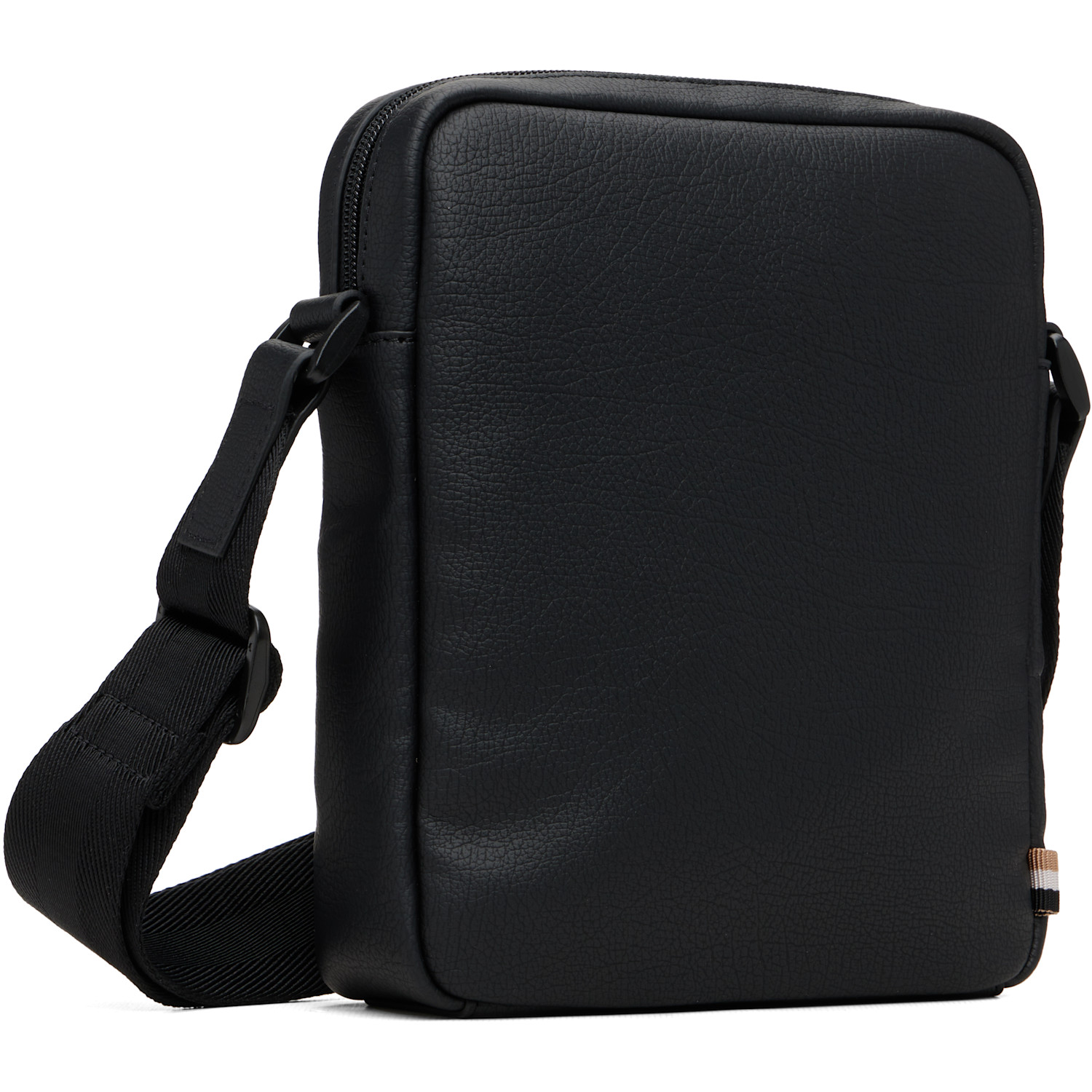  Boss Black Grained Faux-leather Pouch 
