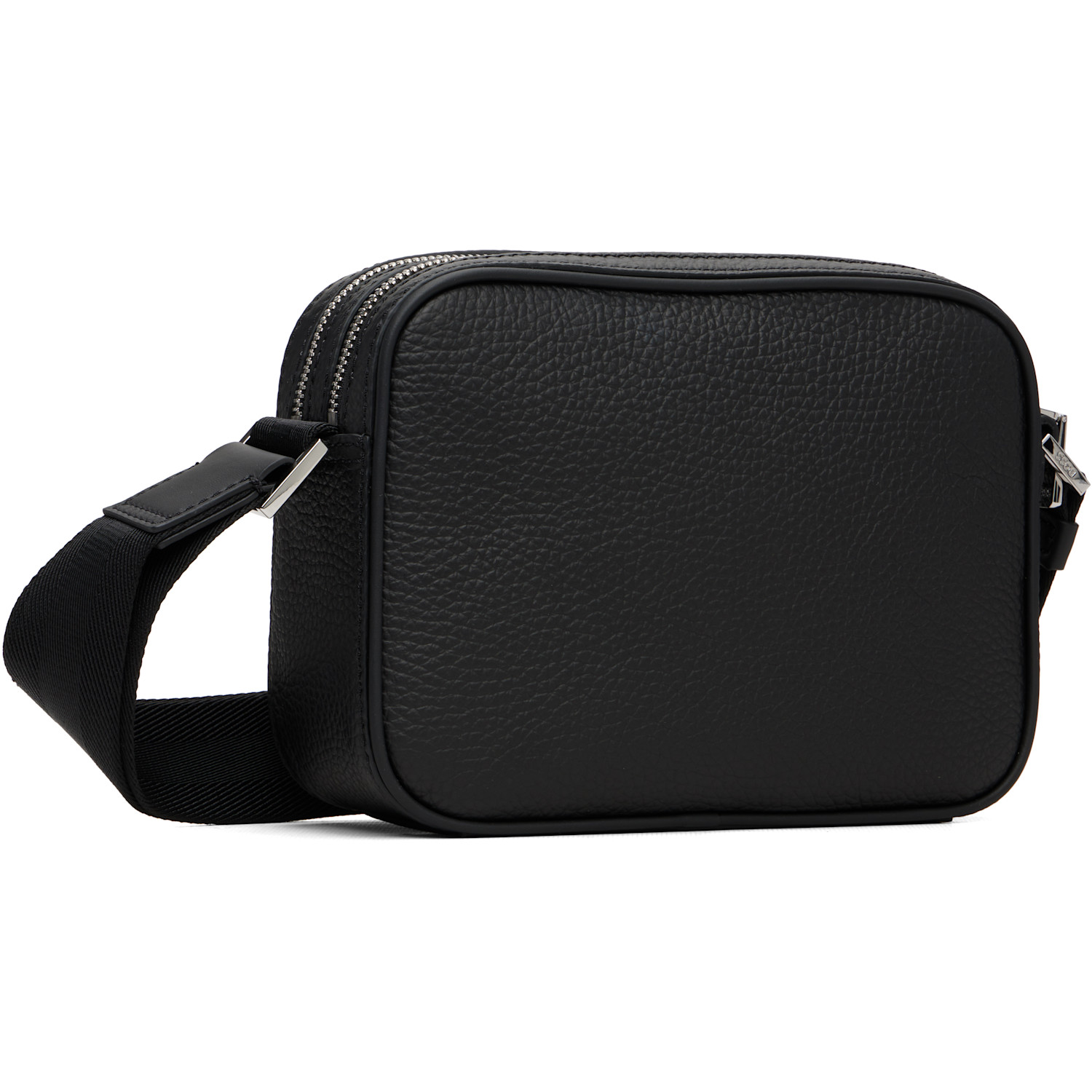  Boss Black Embossed Logo Leather Crossbody Bag 