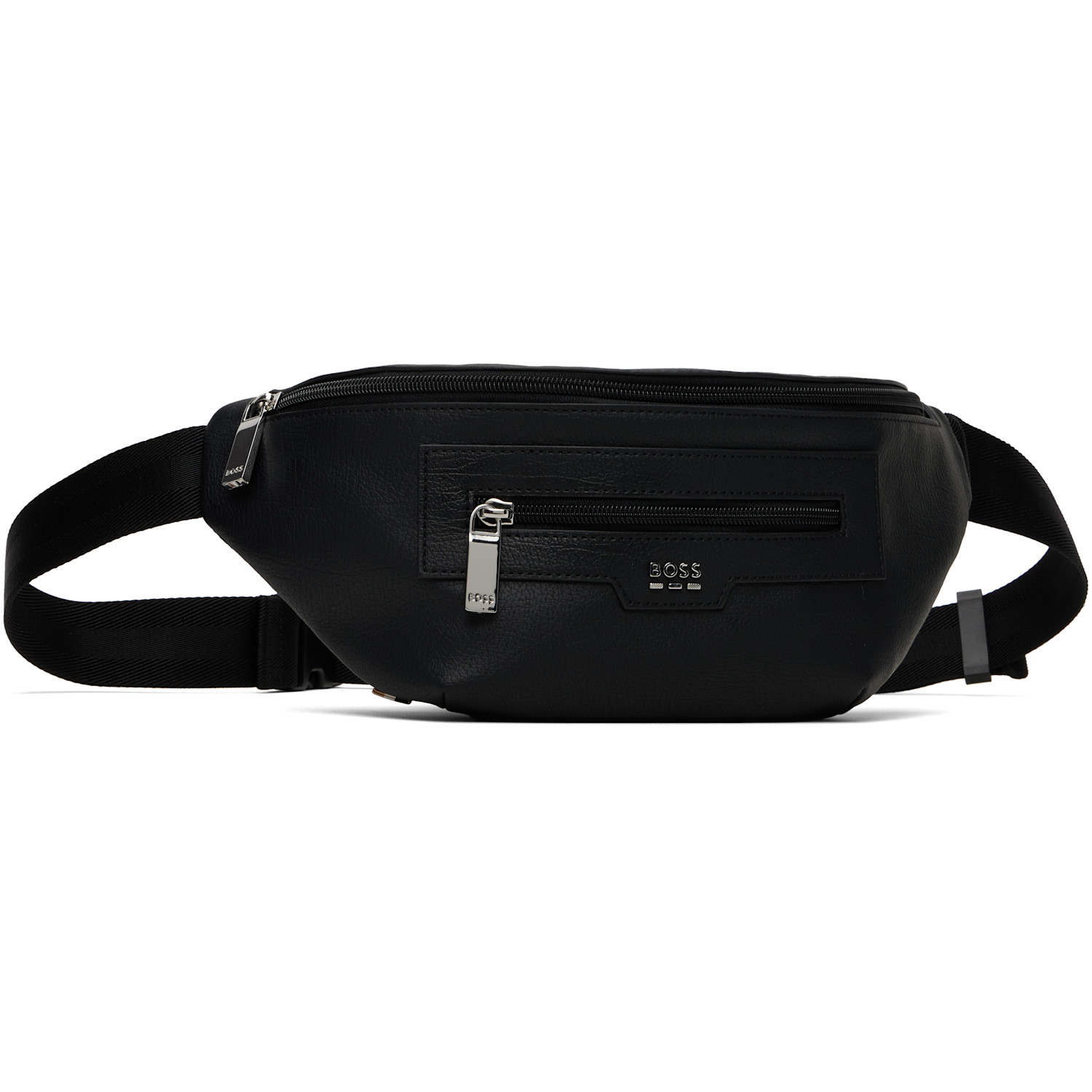  Boss Black Grained Faux-leather Belt Bag 