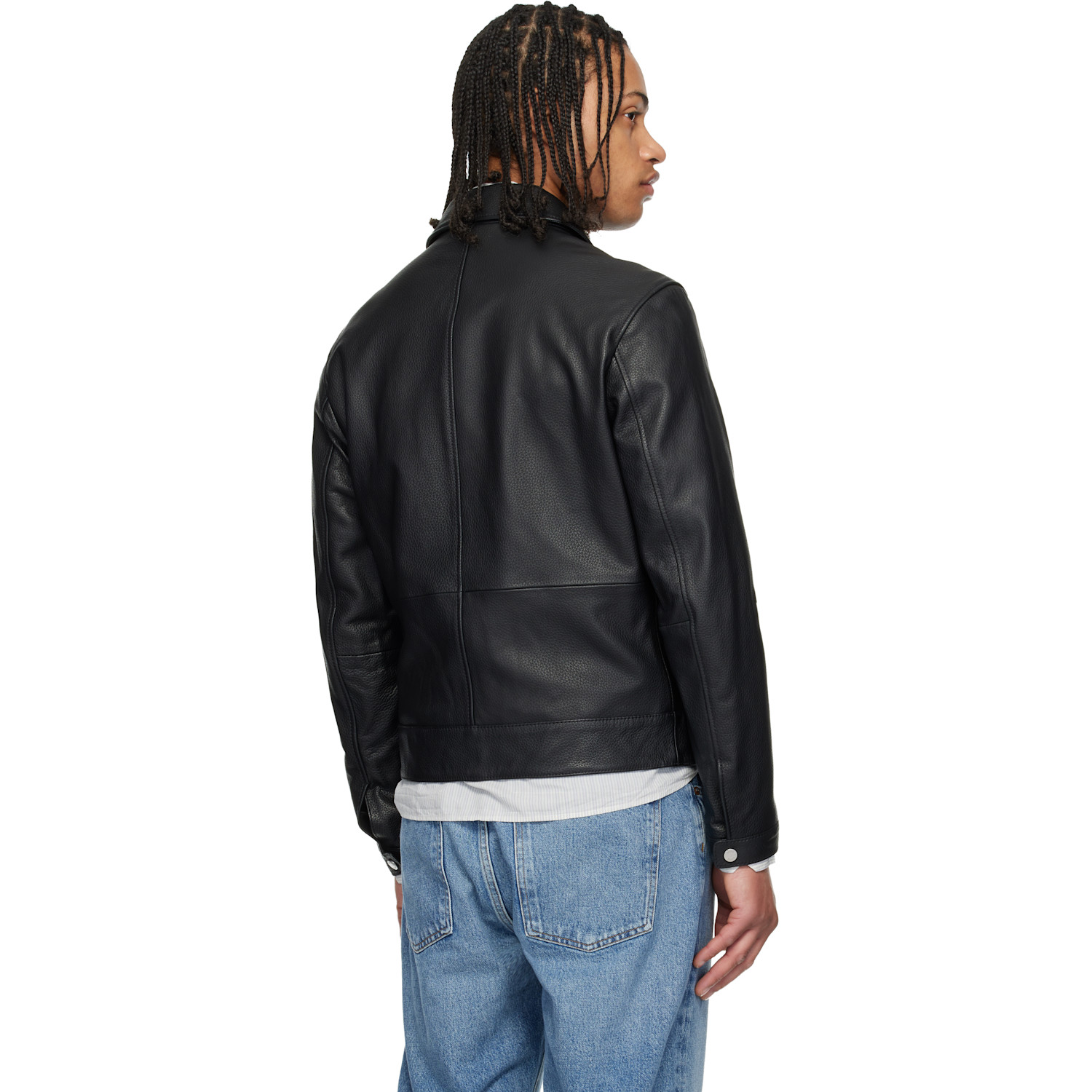  Boss Black Regular Fit Leather Jacket 