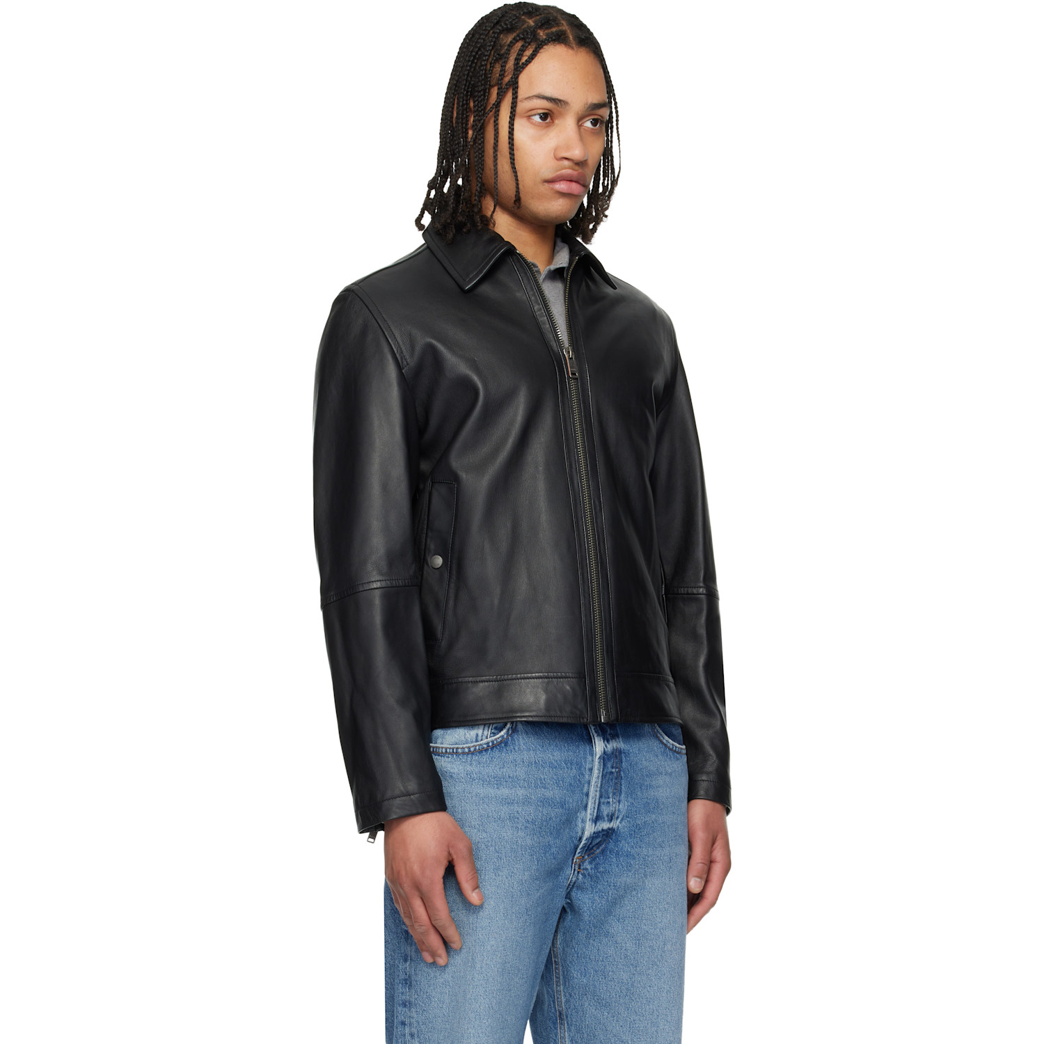  Boss Black Regular Fit Nappa Leather Jacket 
