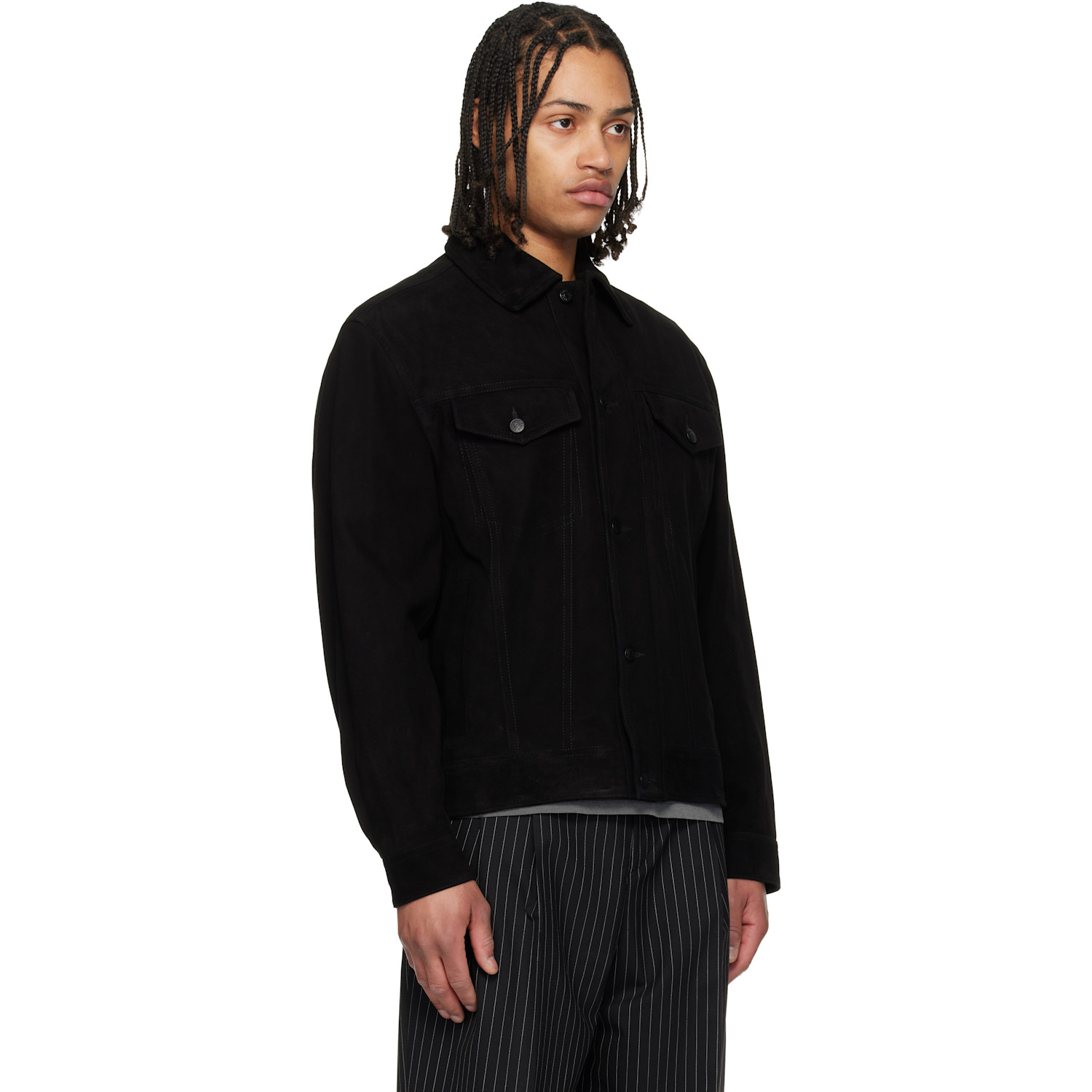  Boss Black Goatskin Suede Jacket 
