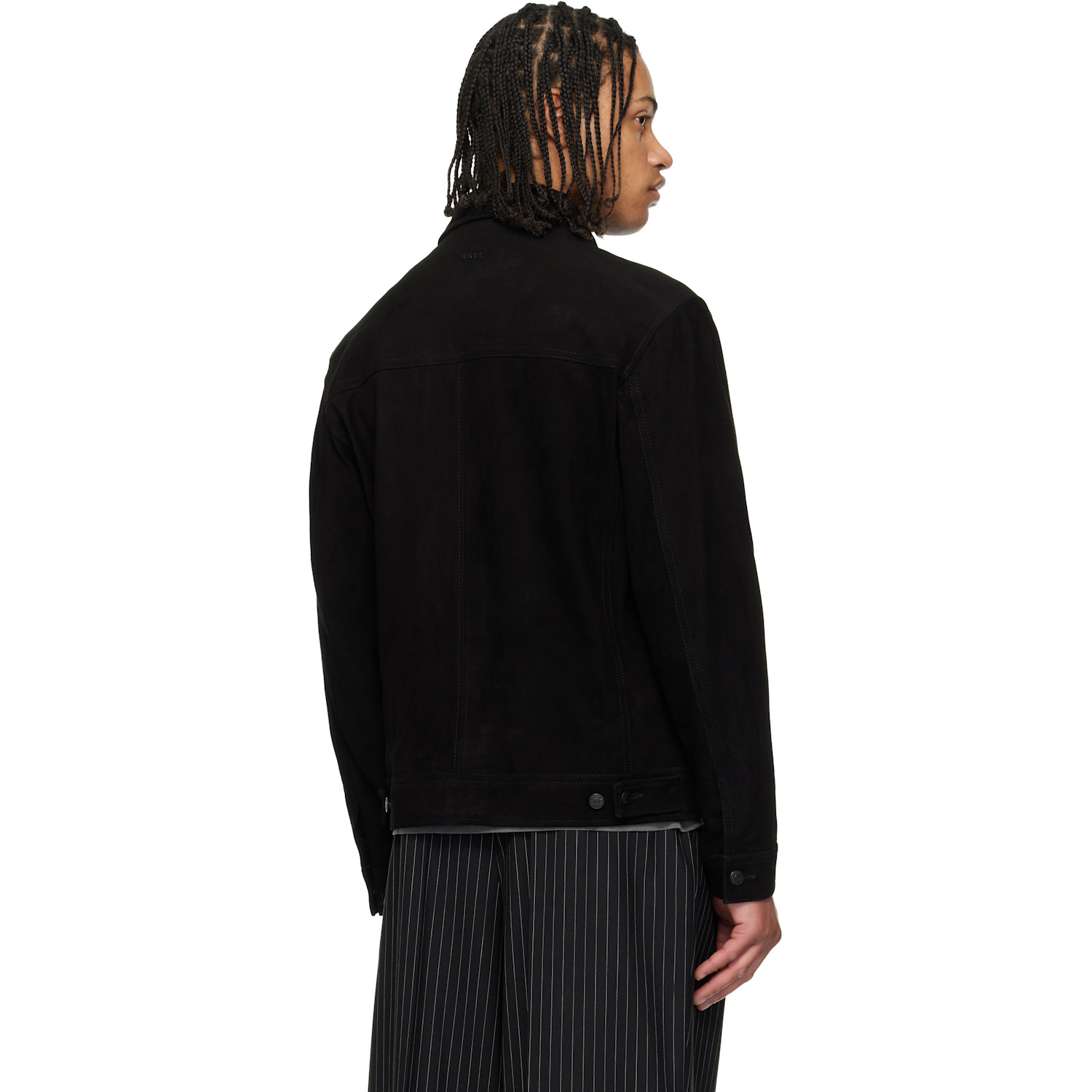  Boss Black Goatskin Suede Jacket 