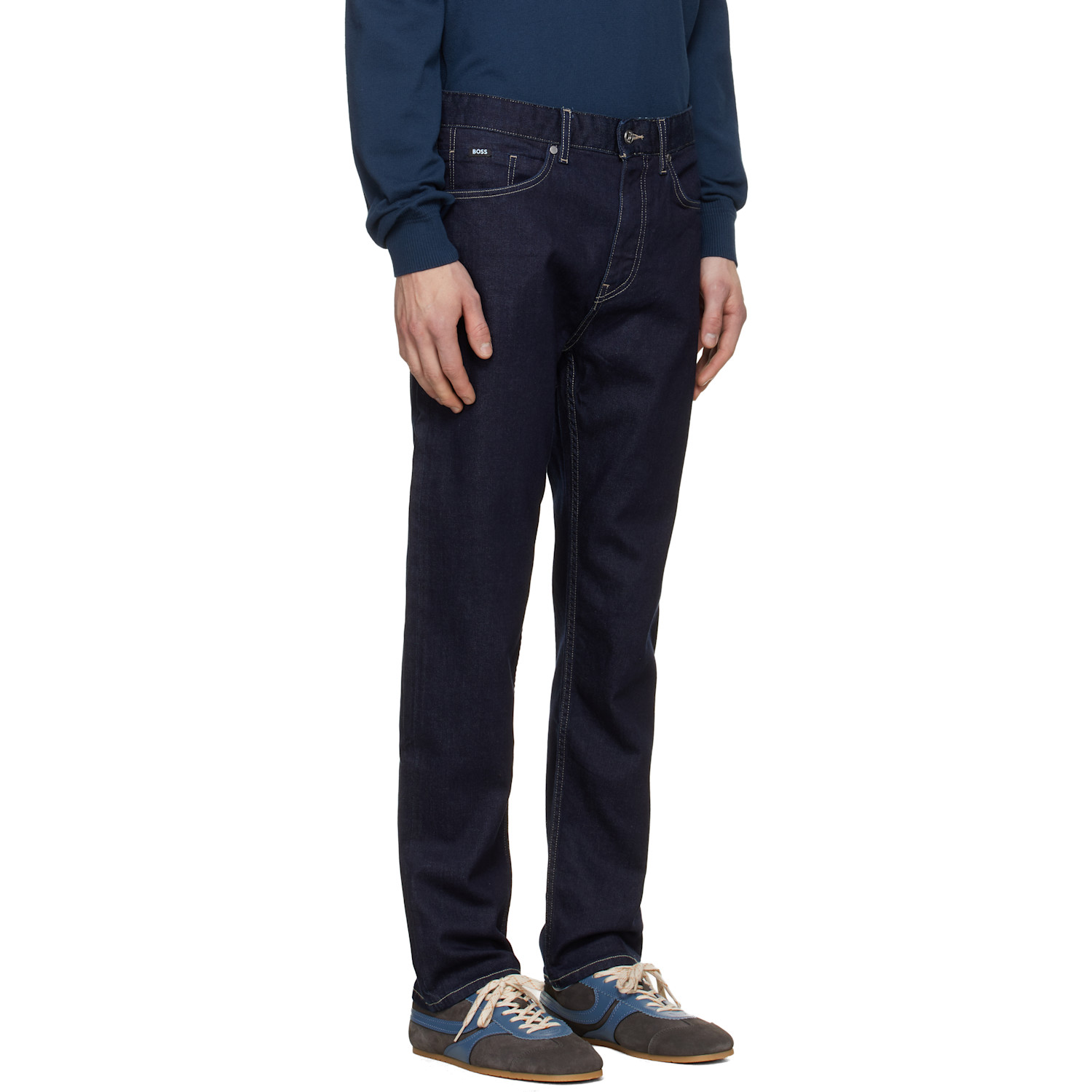  Boss Navy Straight-fit Stretch Jeans 