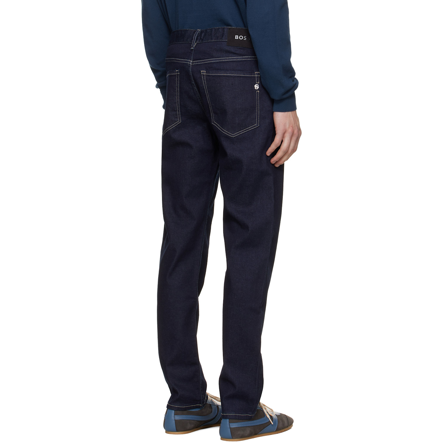  Boss Navy Straight-fit Stretch Jeans 