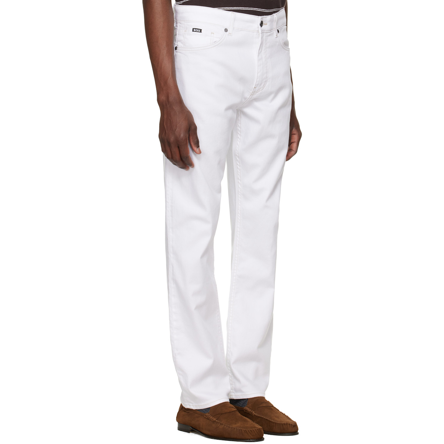  Boss White Five-pocket Stretch Jeans 