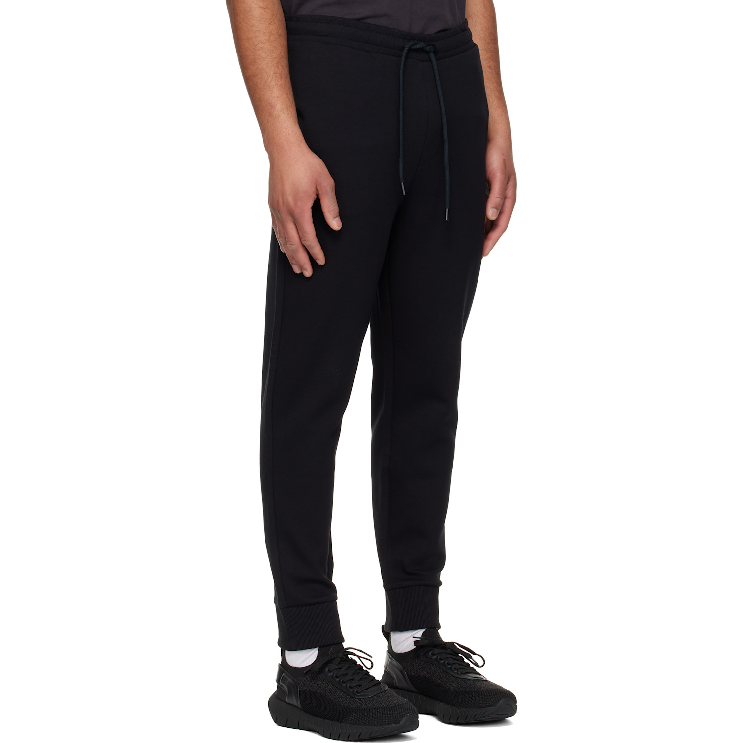  Boss Black Stretch-cotton Logo Detail Sweatpants 