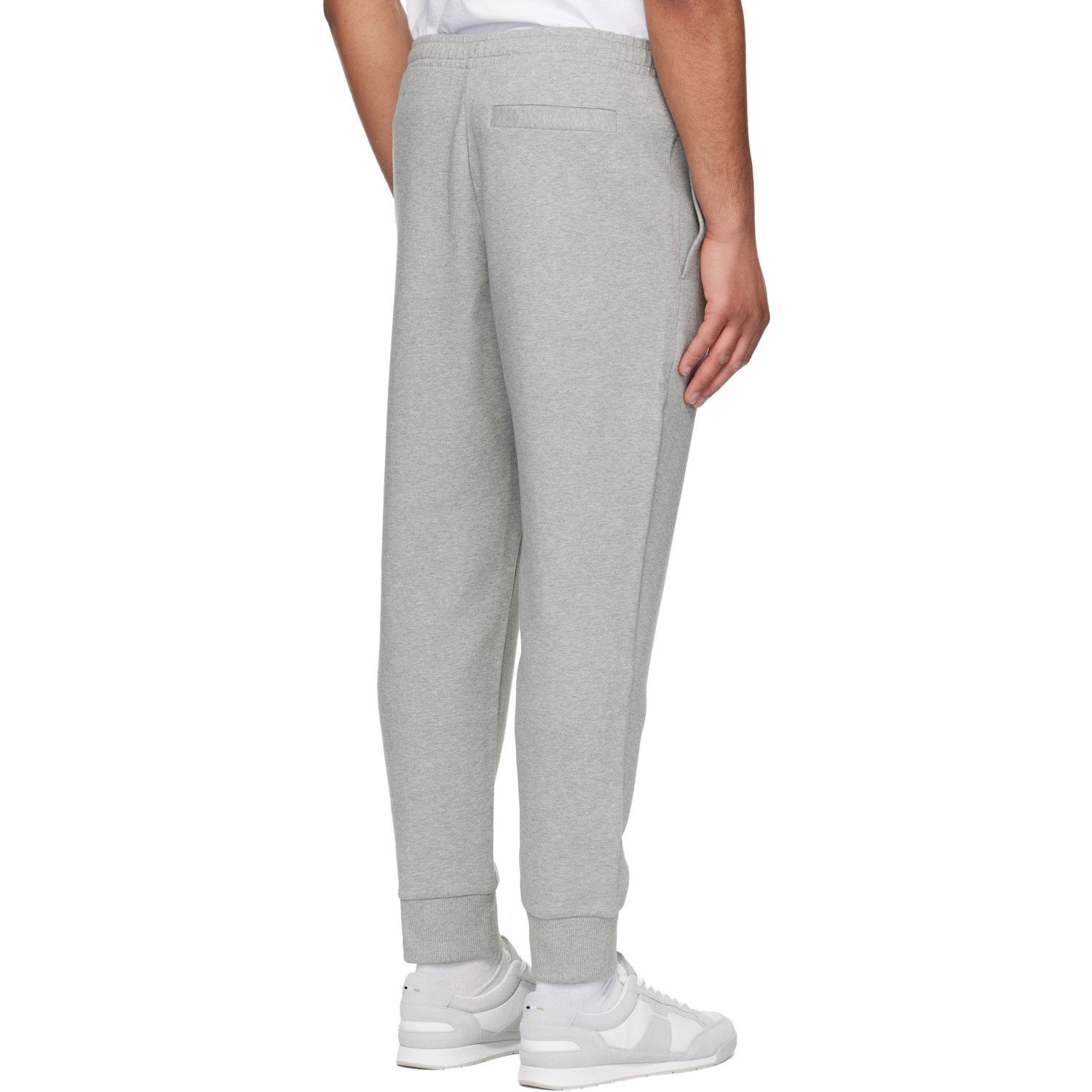  Boss Gray Stretch-cotton Logo Detail Sweatpants 