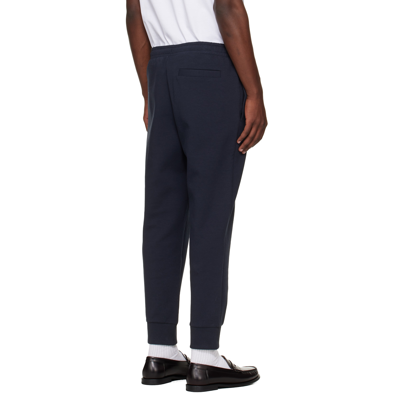  Boss Navy Stretch-cotton Logo Detail Track Pants 
