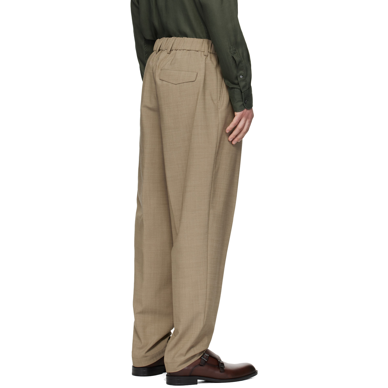  Boss Beige Washable Tapered-fit Trousers 