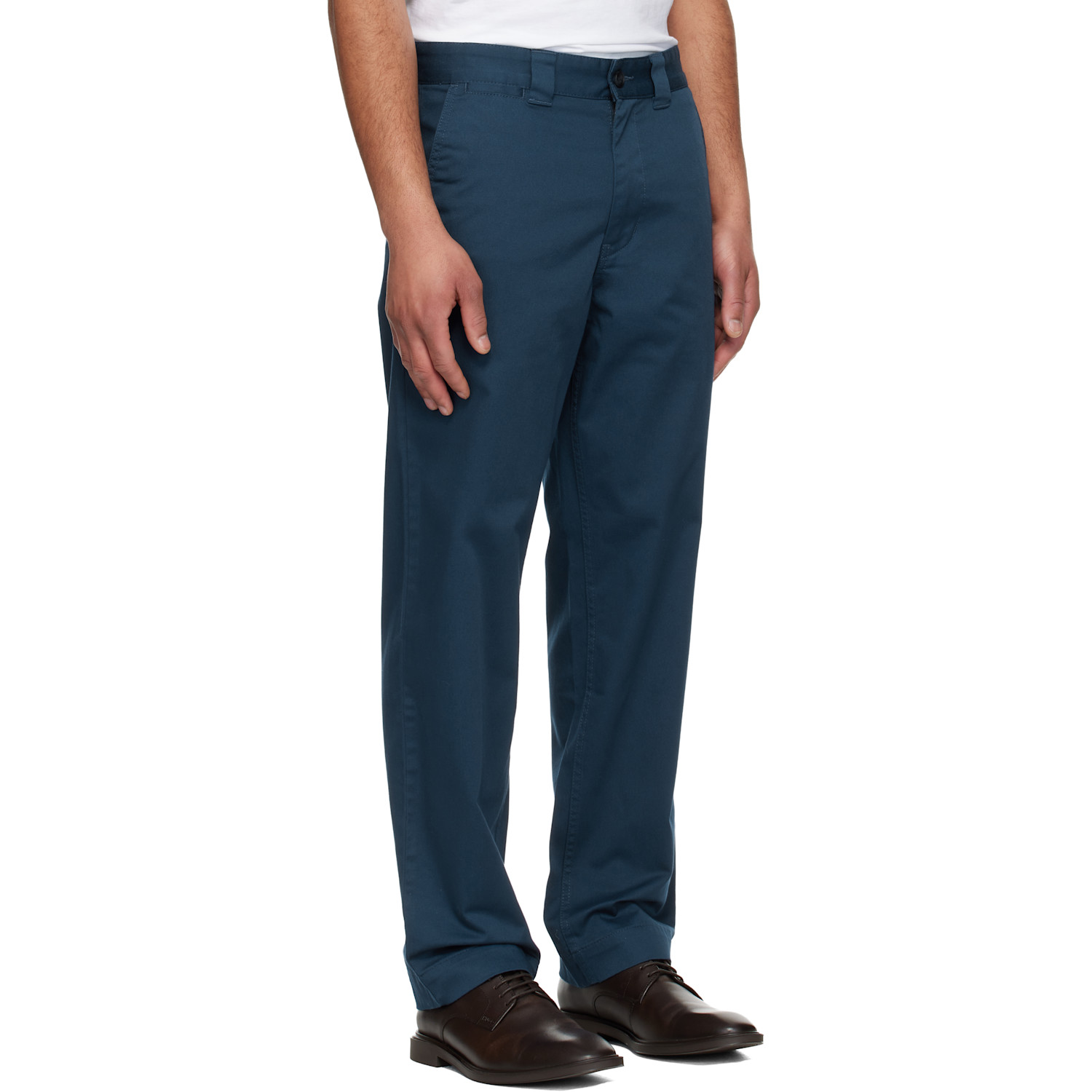  Boss Navy Straight-fit Cotton-blend Twill Trousers 