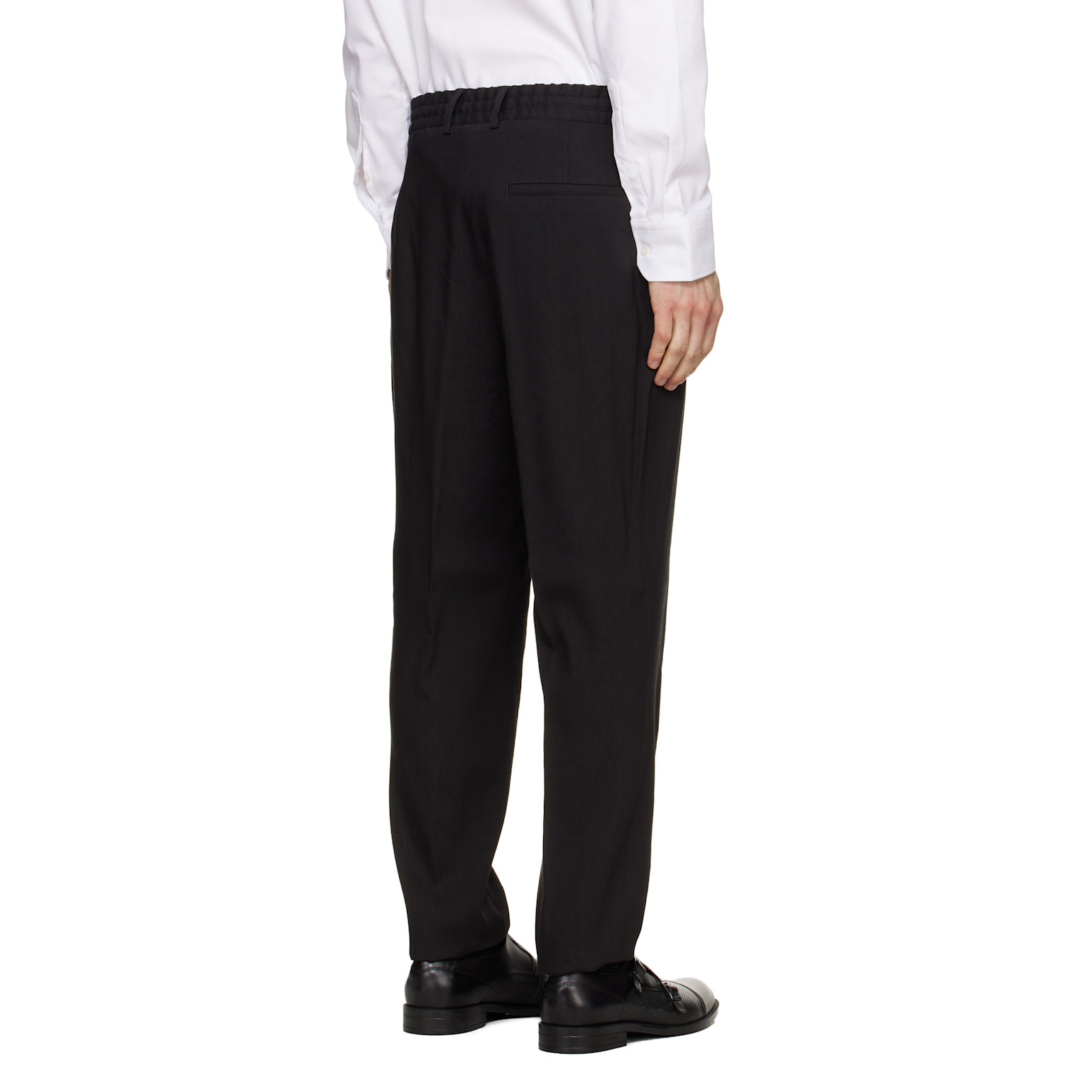  Boss Black Linen-blend Tapered-fit Trousers 