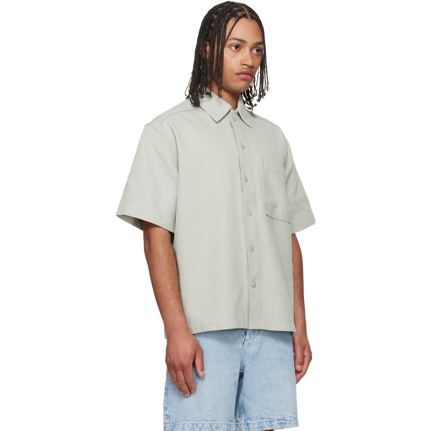  Boss Blue Broken Twill Denim Shirt 