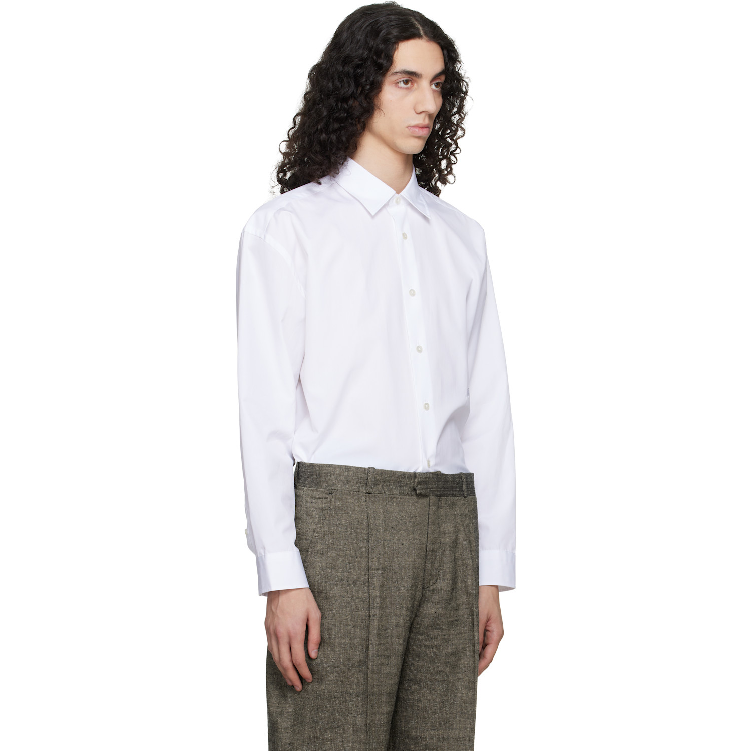  Boss White Relaxed-fit Cotton Poplin Shirt 