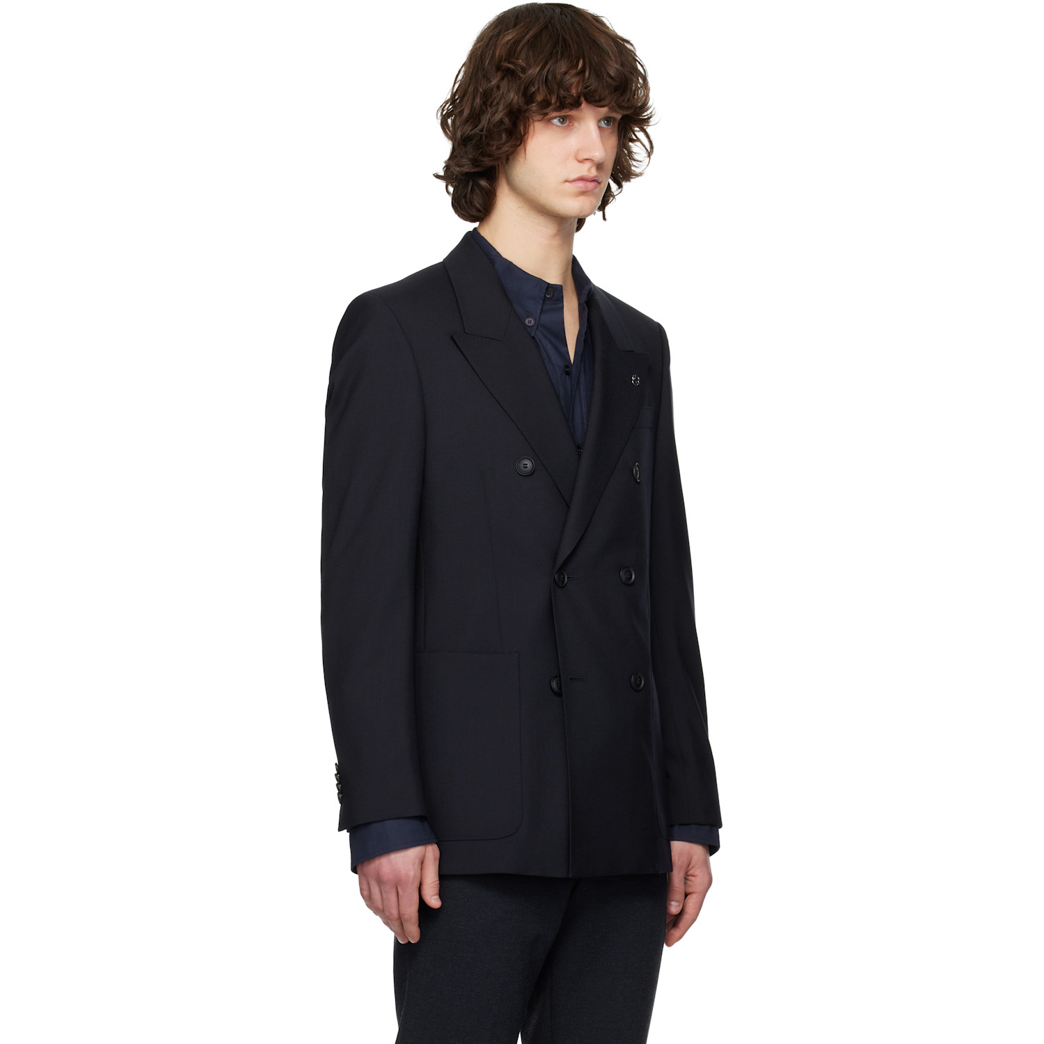 Boss Navy Virgin Wool Blazer 