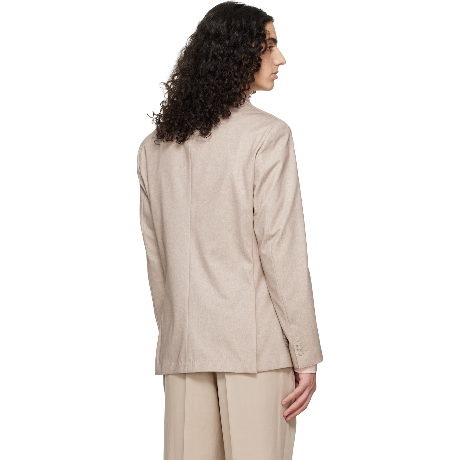  Boss Beige Slim-fit Cotton-blend Blazer 