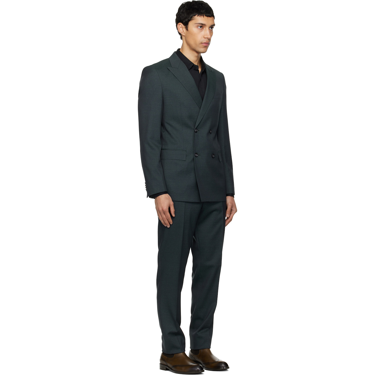  Boss Gray Slim-fit Virgin Wool Suit 