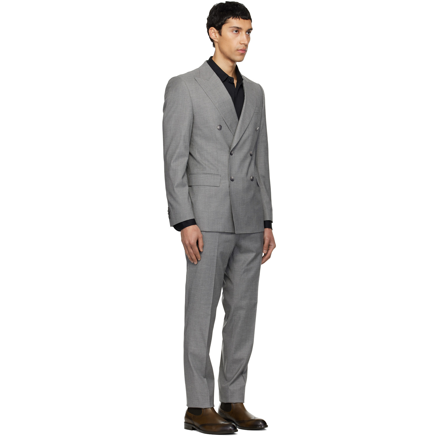  Boss Gray Houndstooth Suit 