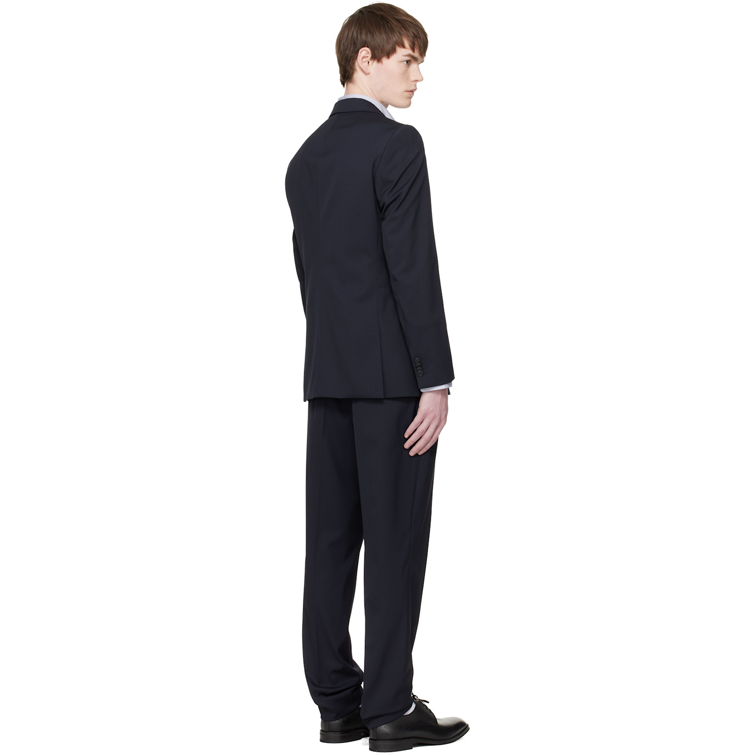  Boss Navy Two-piece Stretch Wool Suit 