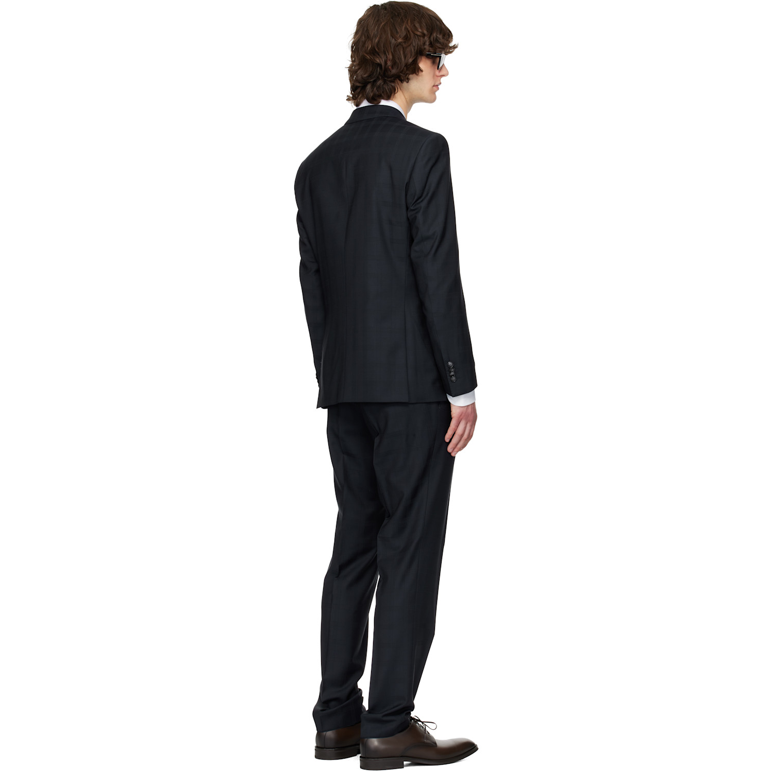  Boss Navy Checkered Suit 