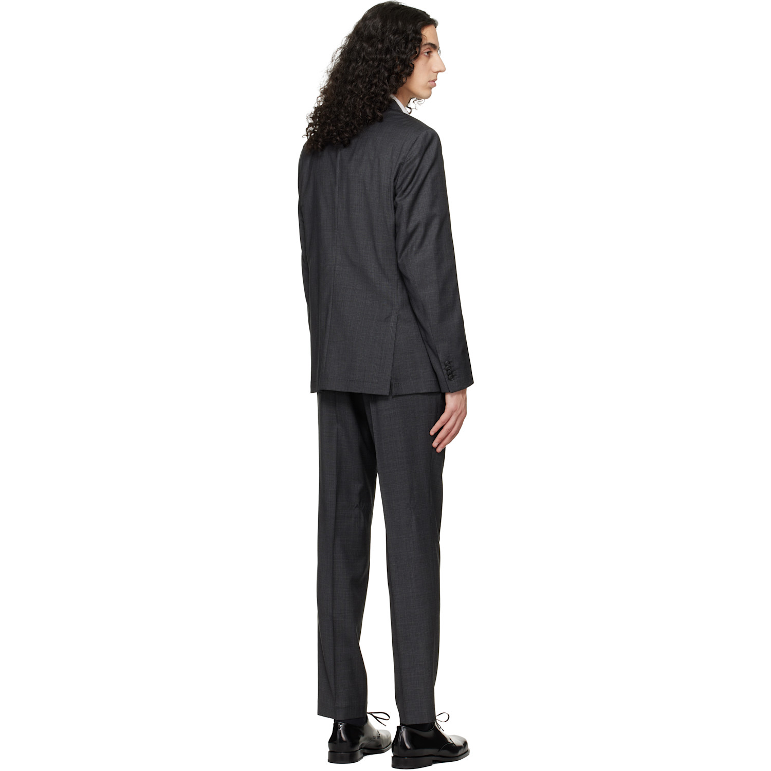  Boss Gray Two-piece Slim-fit Virgin Wool Suit 