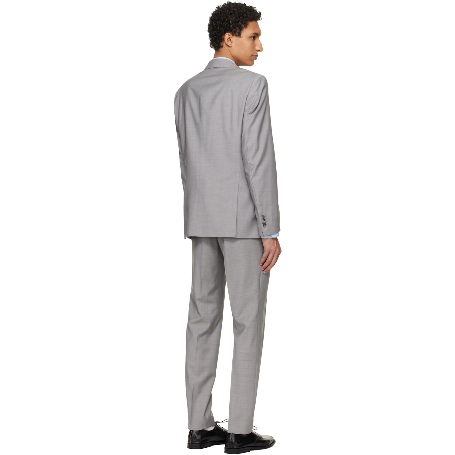 Boss Gray Slim-fit Virgin Wool Suit 