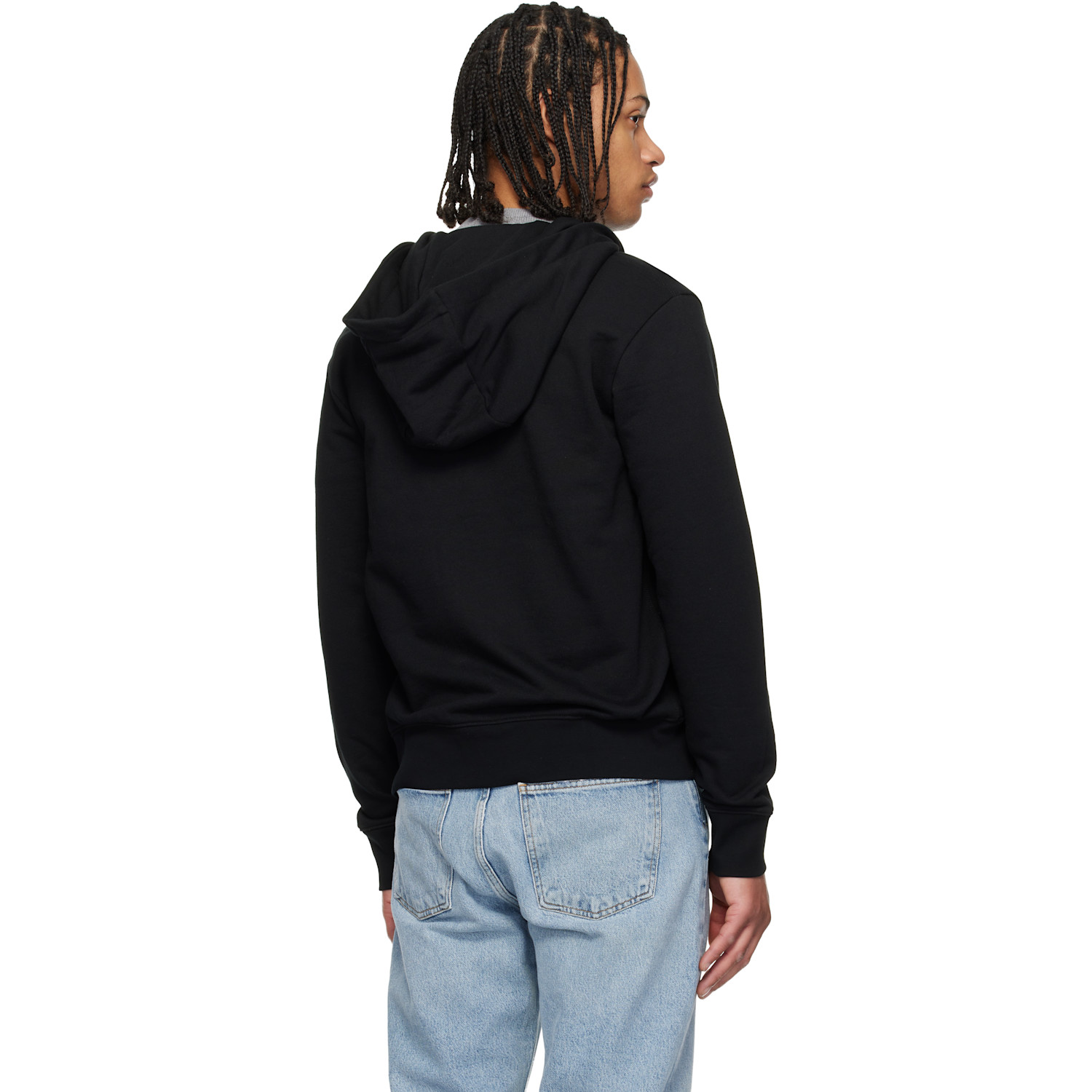  Boss Black Cotton Terry Tonal Logo Hoodie 