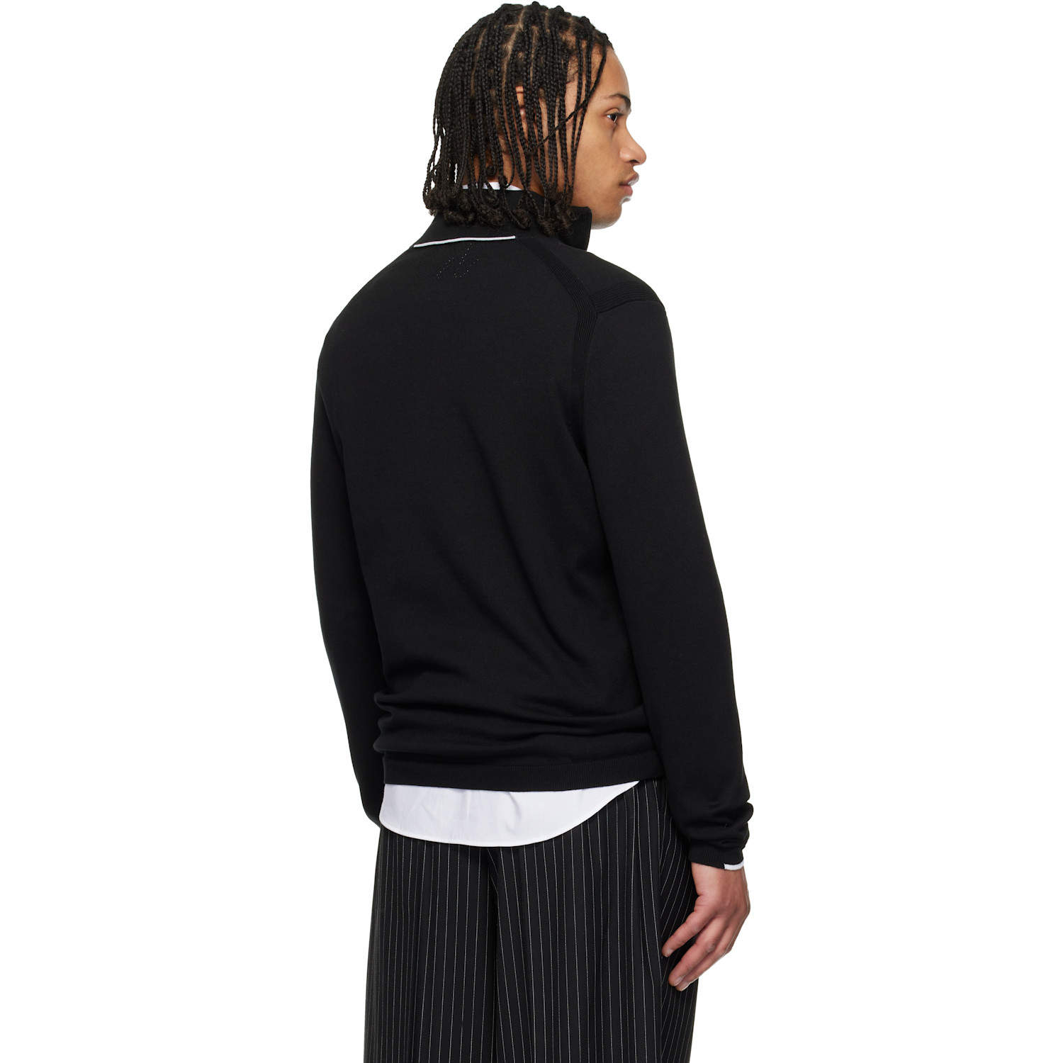  Boss Black Cotton Quarter Zip Track Jacket 