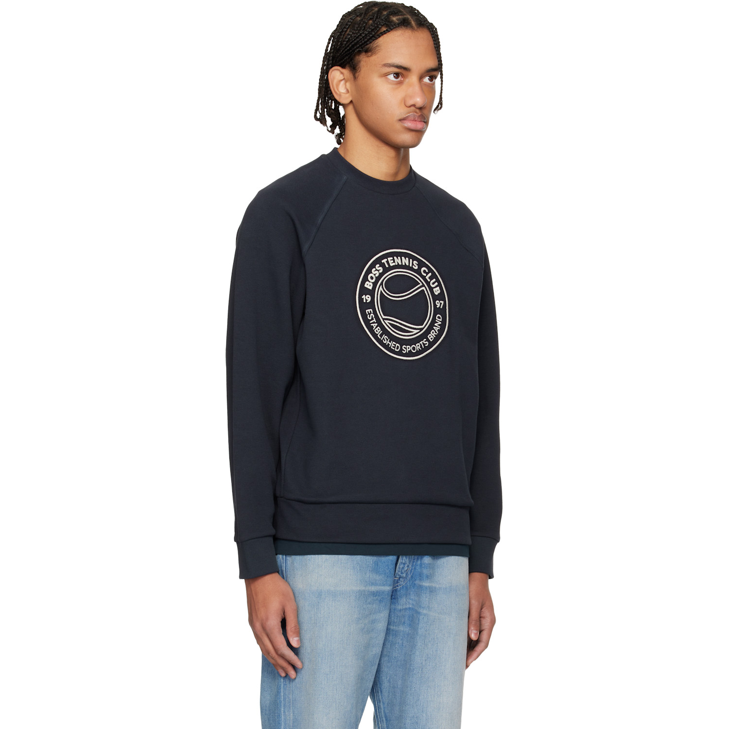  Boss Navy Embroidered Sweatshirt 