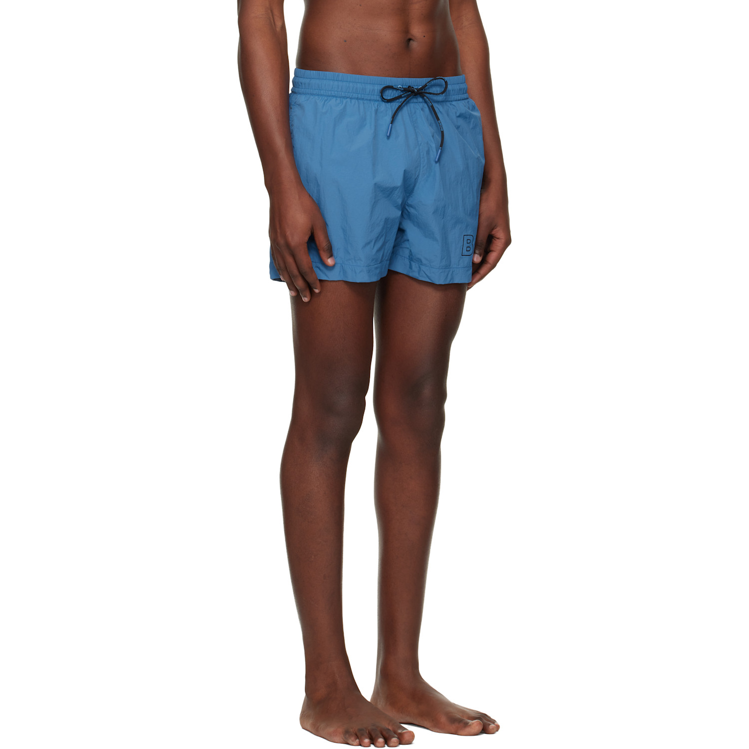  Boss Blue Outline Logo Print Swim Shorts 