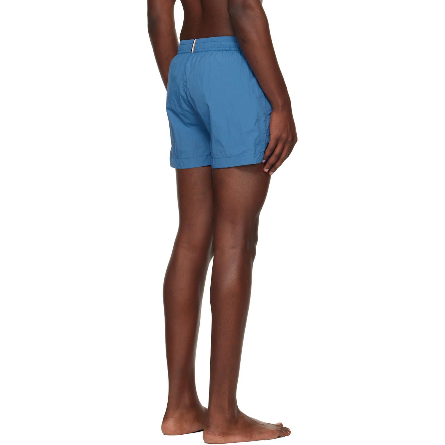  Boss Blue Outline Logo Print Swim Shorts 