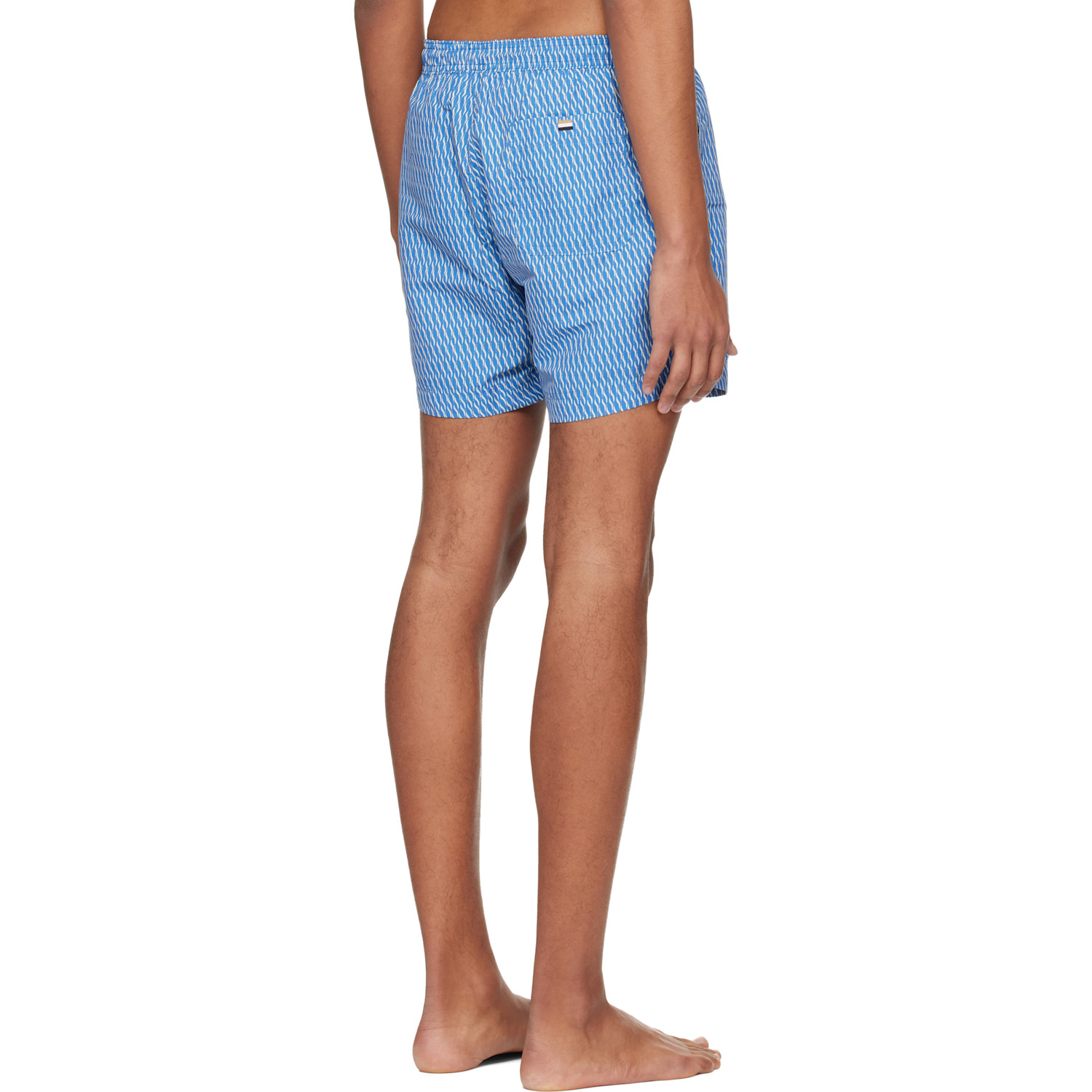  Boss Blue Micro-print Swim Shorts 