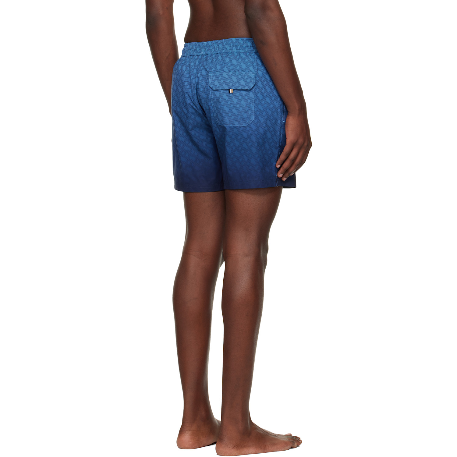  Boss Blue Logo-badge Swim Shorts 