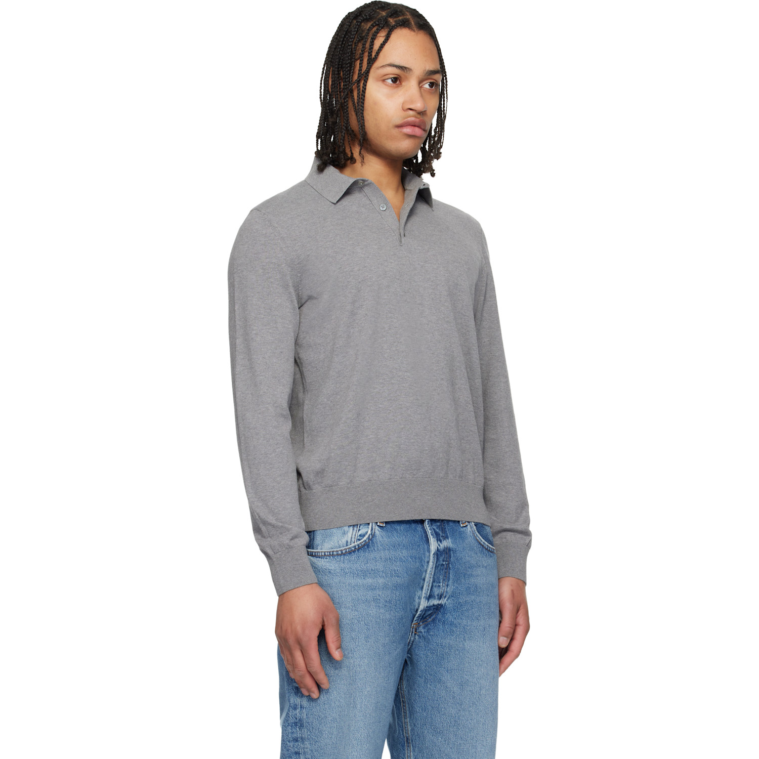  Boss Gray Cotton Polo 