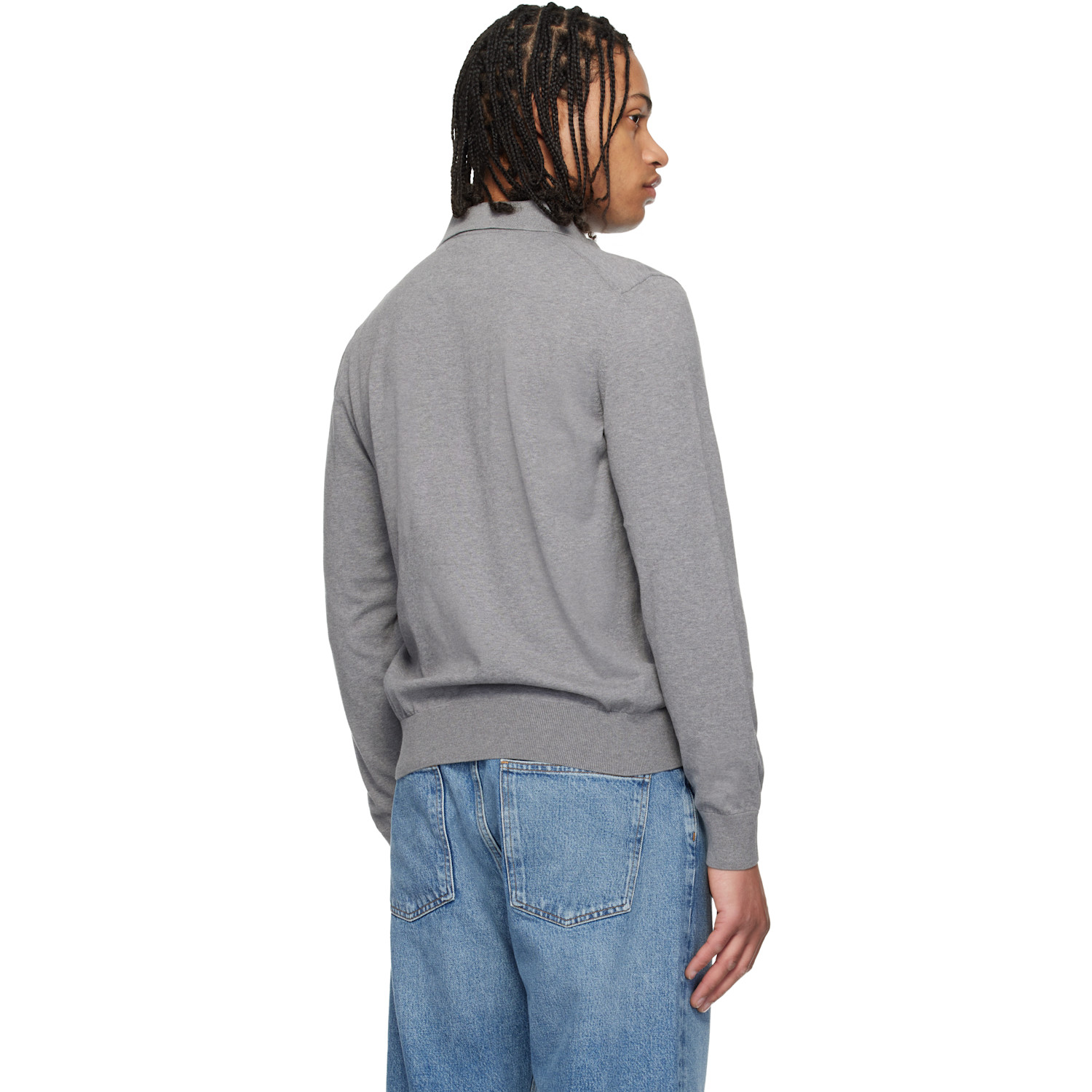  Boss Gray Cotton Polo 