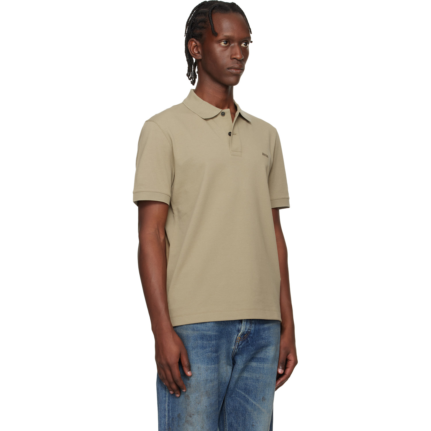  Boss Beige Pallas Cotton Piqué Embroidered Logo Polo 